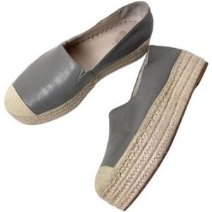 Espadrille Platform Slip On Leather Sneakers